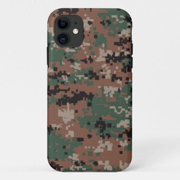 Marpat Digital Woodland Camouflage V2 Iphone 11 Case by TechShop at Zazzle