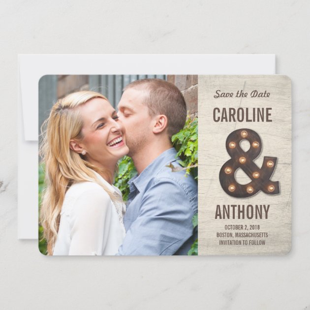 Marquee Ampersand Photo Save The Date Card