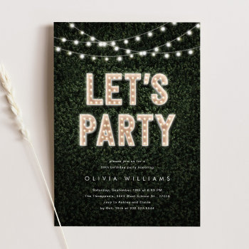 Marquee Lights Any Event Digital Party Invitation by UniqueInvites at Zazzle