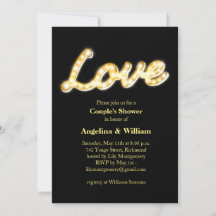 Marquee Lights Couple's Shower Invite