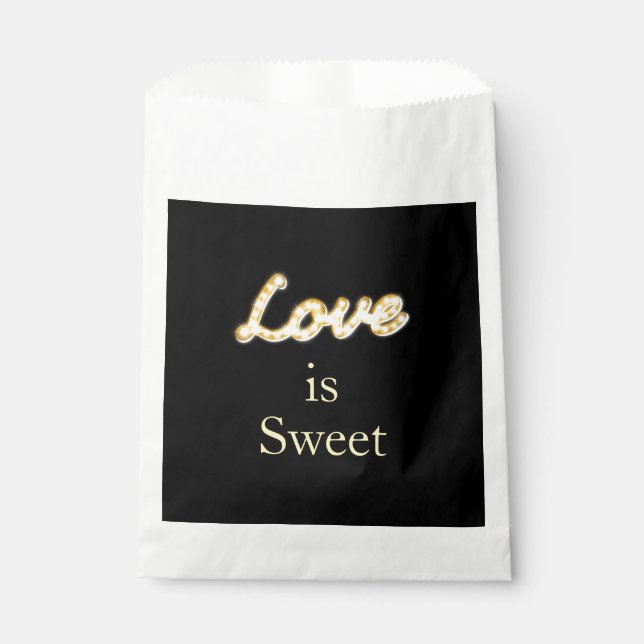 Marquee Lights Favor Bag - black (Front)