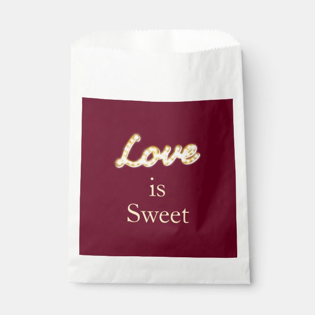 Marquee Lights Favor Bag - marsala (Front)