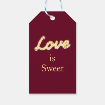 Marquee Lights Gift Tag - Marsala by prettyfancyinvites at Zazzle