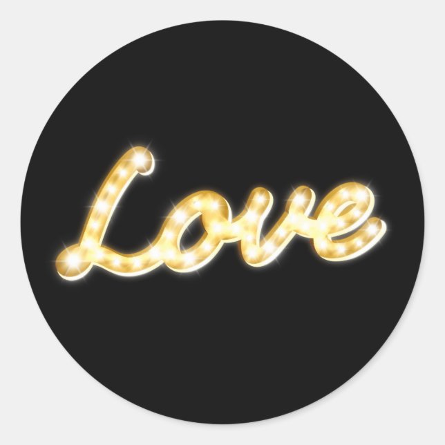 Marquee Lights Love Sticker - black (Front)