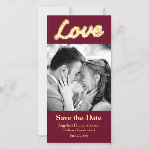 Marquee Lights Save the Date Photo Card