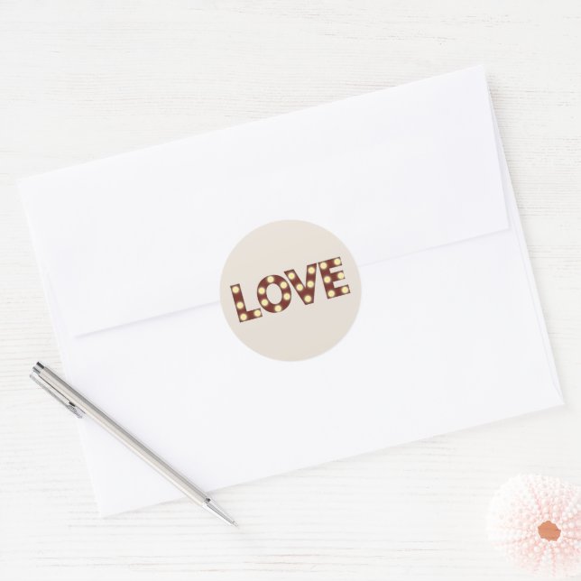 Marquee Lights Wedding Classic Round Sticker (Envelope)