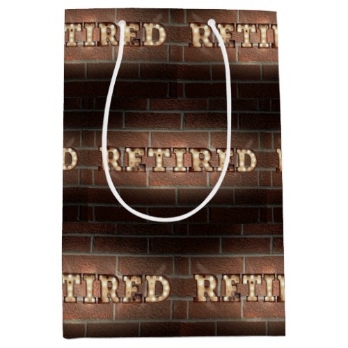 Marquee Retired Sign On Brick  Medium Gift Bag