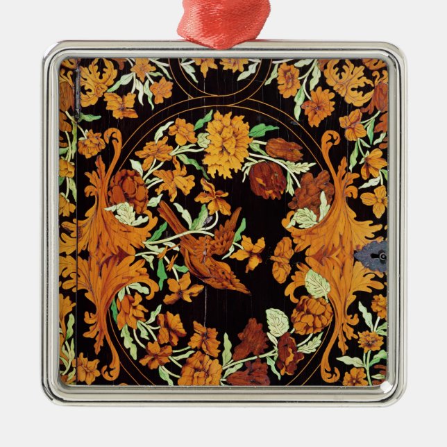 Marquetry box, English, c.1670 Metal Ornament (Front)