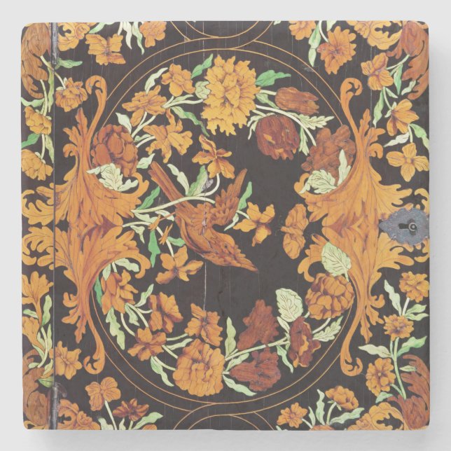 Marquetry box, English, c.1670 Stone Coaster (Front)