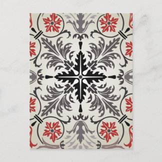 marquetry pattern postcard