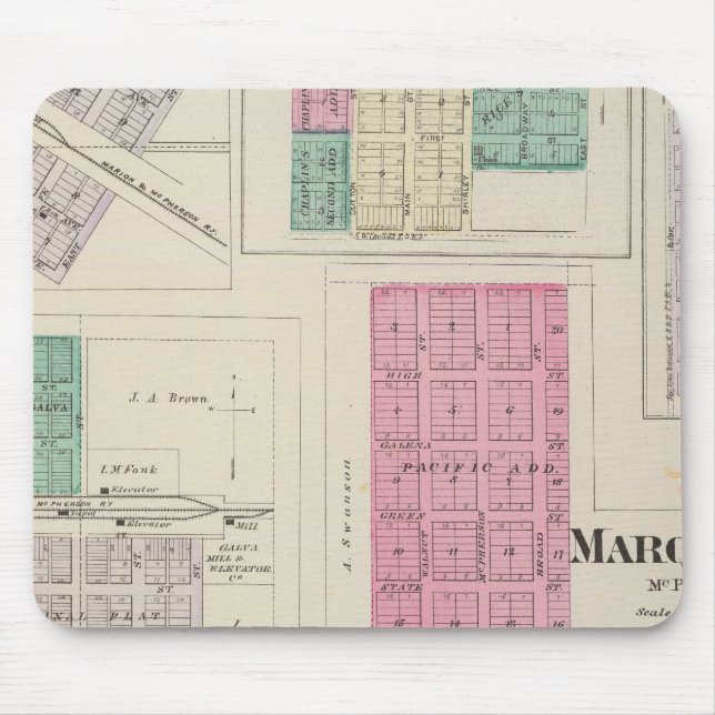 Marquette, Conway, Galva, Elyria, Ames, Kansas Mouse Pad (Front)