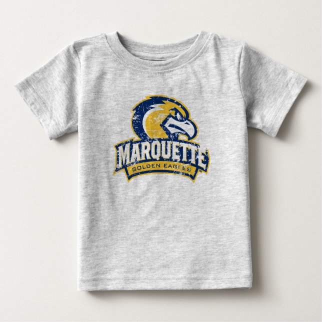Marquette Golden Eagles Distressed Baby T-Shirt (Front)