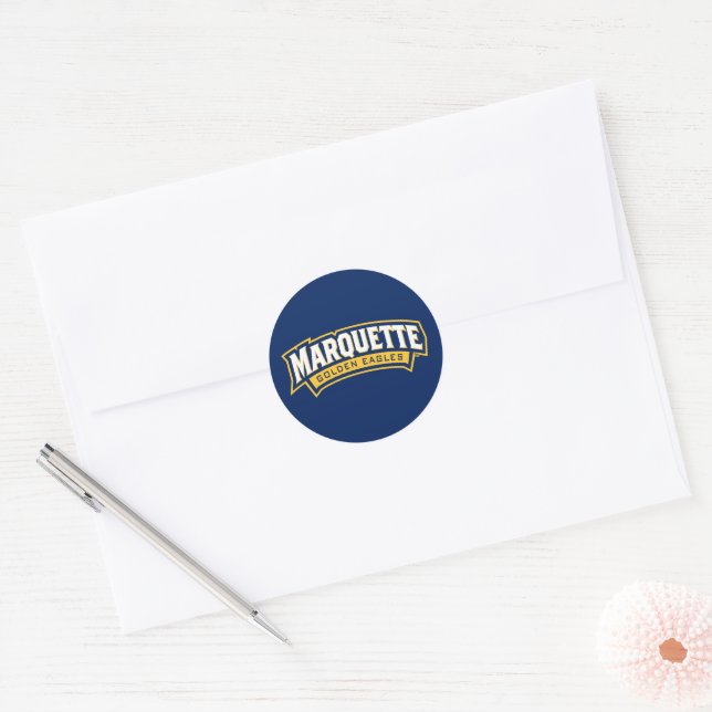 Marquette Golden Eagles Logo Classic Round Sticker (Envelope)