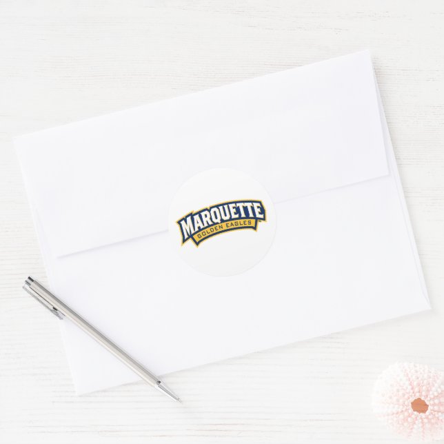 Marquette Golden Eagles Logo Classic Round Sticker (Envelope)
