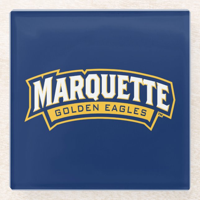 Marquette Golden Eagles Logo Glass Coaster (Front)