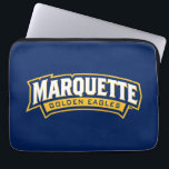 Marquette Golden Eagles Logo Laptop Sleeve<br><div class="desc">This design showcases the official logo of the Marquette Golden Eagles. The word "MARQUETTE" is prominently displayed in a stylized, arched format above the words "GOLDEN EAGLES". The logo incorporates the university's official colors: dark blue and gold, creating a vibrant and recognizable design. This logo is used across a variety...</div>