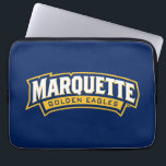 Marquette Golden Eagles Logo Laptop Sleeve<br><div class="desc">This design showcases the official logo of the Marquette Golden Eagles. The word "MARQUETTE" is prominently displayed in a stylized, arched format above the words "GOLDEN EAGLES". The logo incorporates the university's official colors: dark blue and gold, creating a vibrant and recognizable design. This logo is used across a variety...</div>