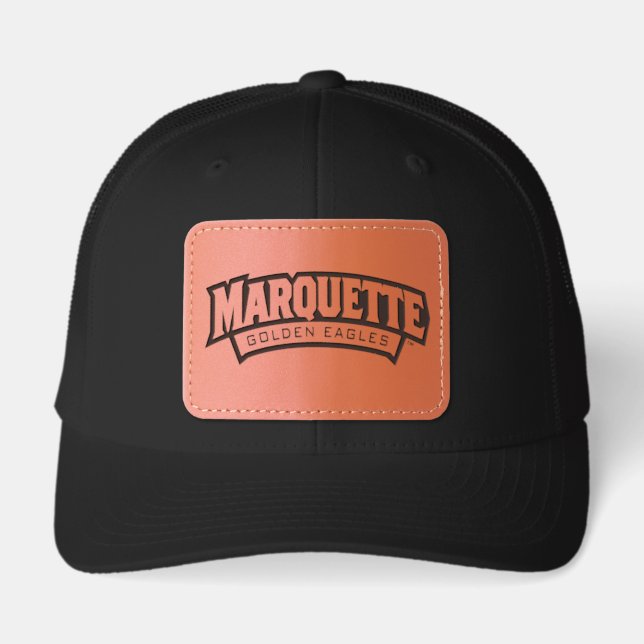 Marquette Golden Eagles Logo Leather Patch Hat (Front)