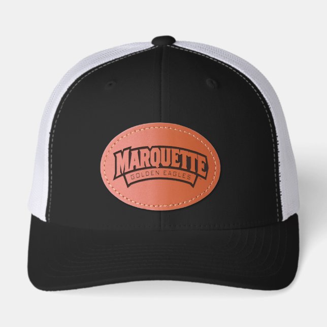 Marquette Golden Eagles Logo Leather Patch Hat (Front)