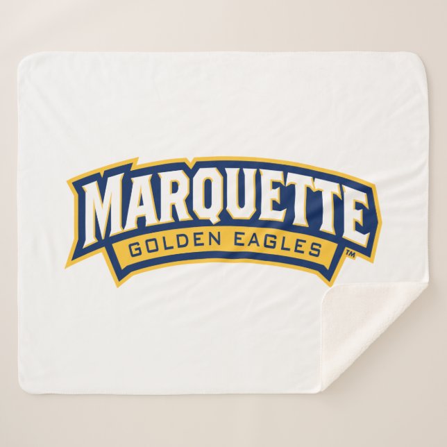 Marquette Golden Eagles Logo Sherpa Blanket (Front (Horizontal))
