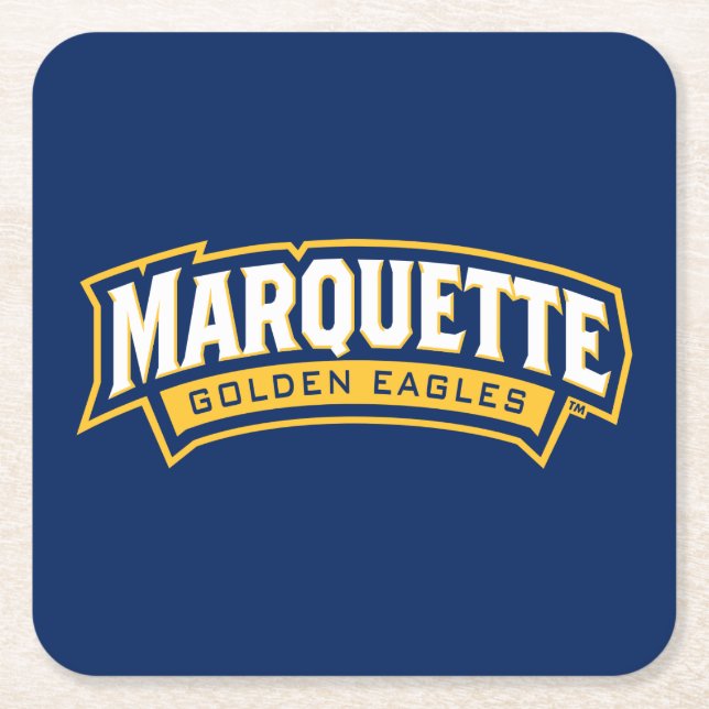 Marquette Golden Eagles Logo Square Paper Coaster (Front)