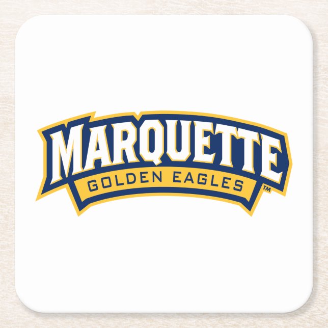 Marquette Golden Eagles Logo Square Paper Coaster (Front)