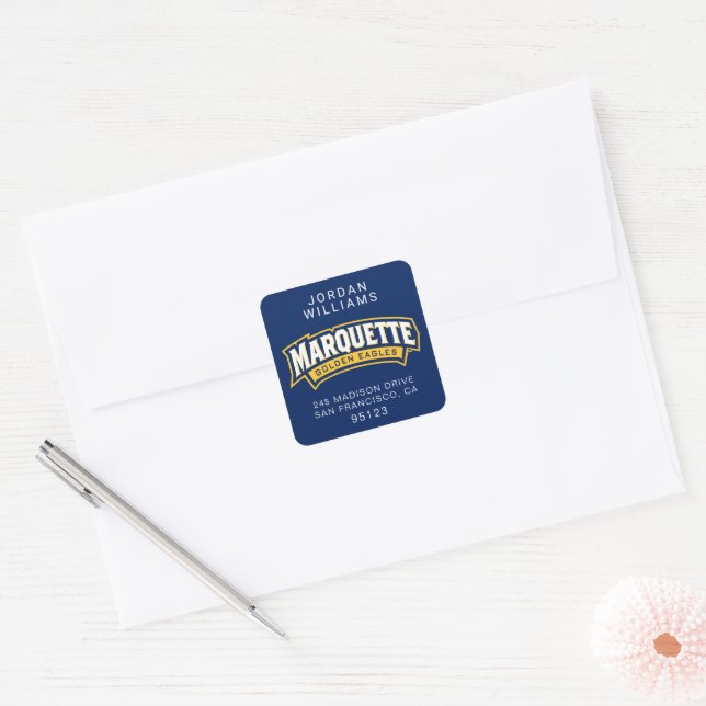 Marquette Golden Eagles Logo Square Sticker (Envelope)