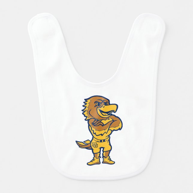 Marquette Golden Eagles Mascot Design Baby Bib (Front)