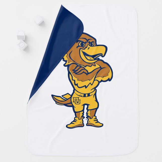 Marquette Golden Eagles Mascot Design Baby Blanket (In Situ)
