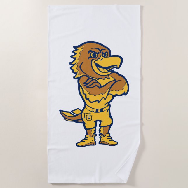 Marquette Golden Eagles Mascot Design Beach Towel (Front)