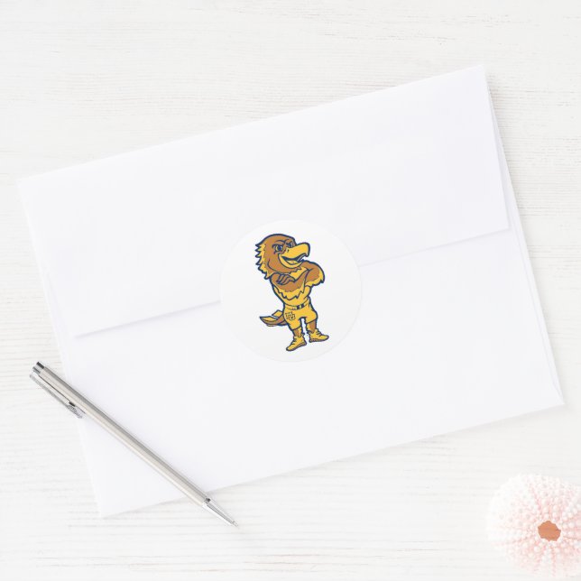 Marquette Golden Eagles Mascot Design Classic Round Sticker (Envelope)
