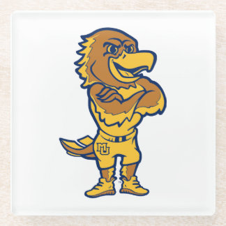 Marquette Golden Eagles Mascot Design Glass Coaster