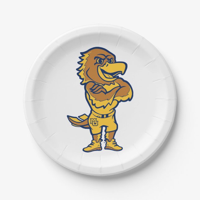 Marquette Golden Eagles Mascot Design Paper Plates (Front)
