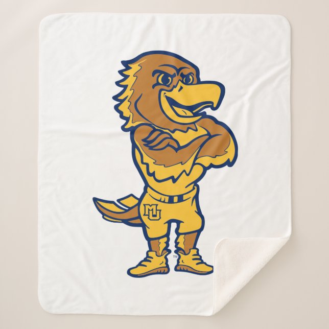 Marquette Golden Eagles Mascot Design Sherpa Blanket (Front)