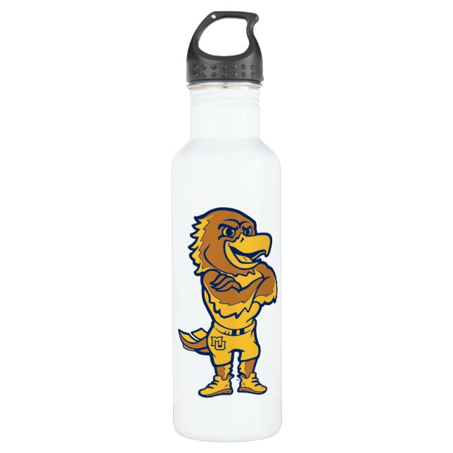 Marquette Golden Eagles Mascot Design Stainless Steel Water Bottle (Front)