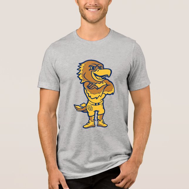 Marquette Golden Eagles Mascot Design Tri-Blend Shirt (Front)