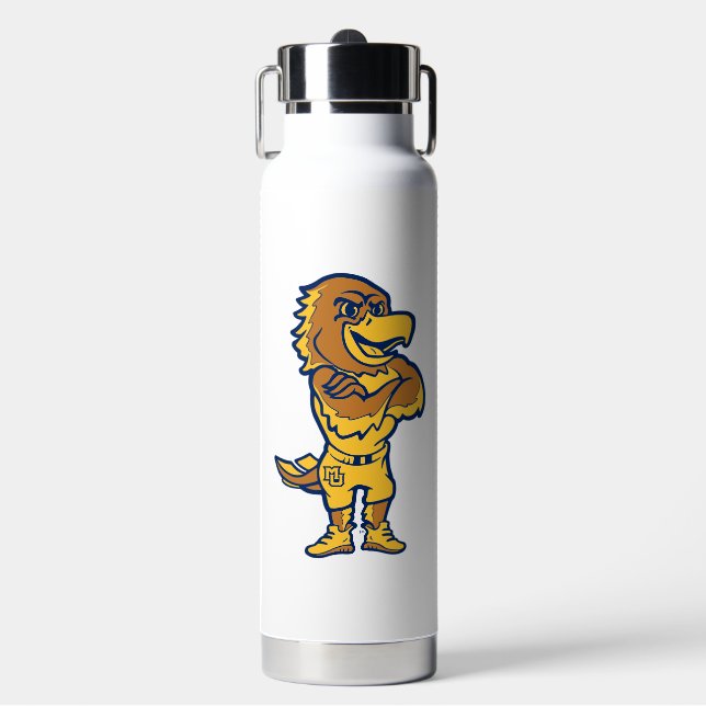 Marquette Golden Eagles Mascot Design Water Bottle (Front)