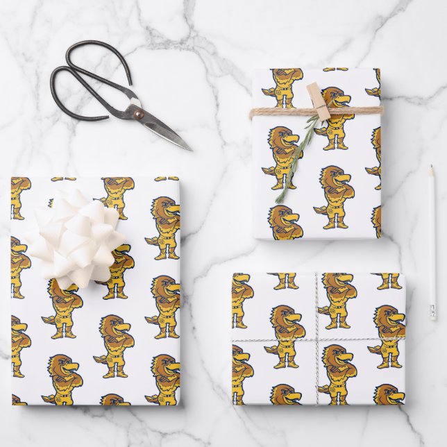 Marquette Golden Eagles Mascot Design Wrapping Paper Sheets (Front)