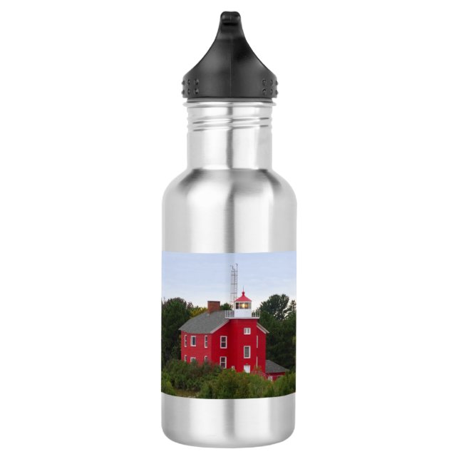 Marquette Harbor Lighthouse 2 hist. water bottle (Right)