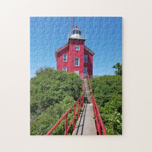Marquette Harbor Lighthouse and Catwalk Jigsaw Puzzle