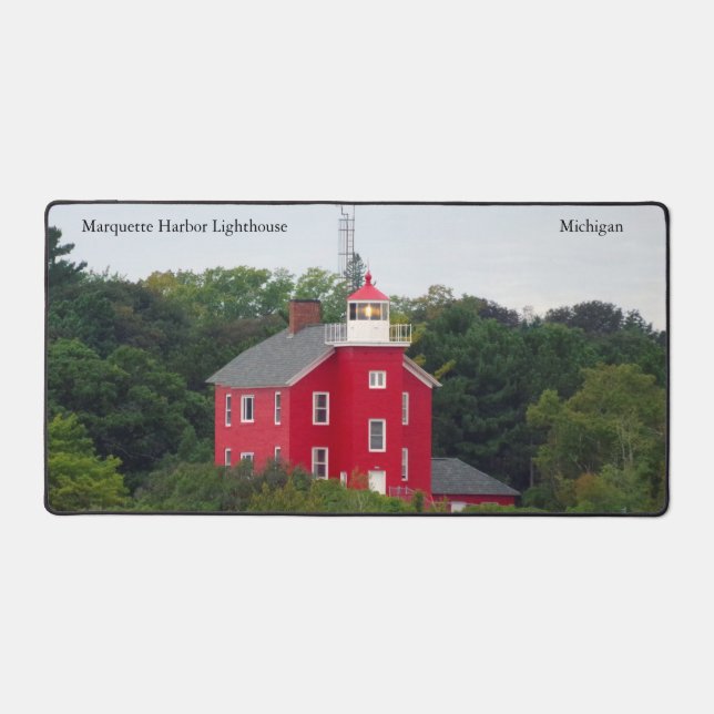 Marquette Harbor Lighthouse desk mat (Front)