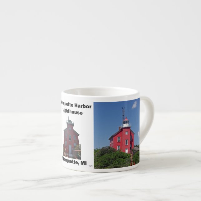 Marquette Harbor Lighthouse espresso mug (Front Right)