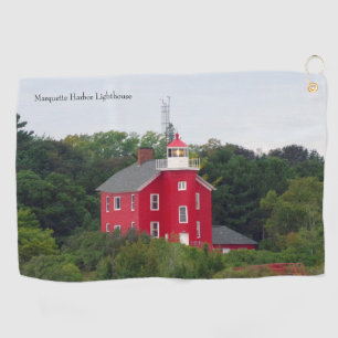 Marquette Harbor Lighthouse golf towel