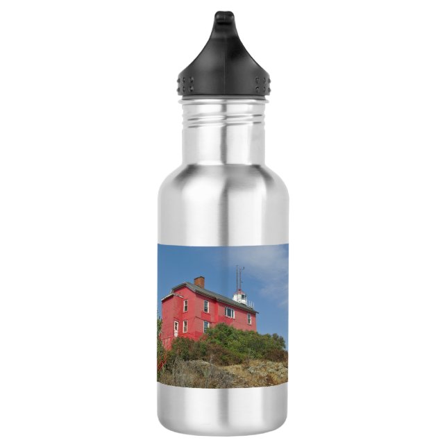 Marquette Harbor Lighthouse hist. water bottle (Right)