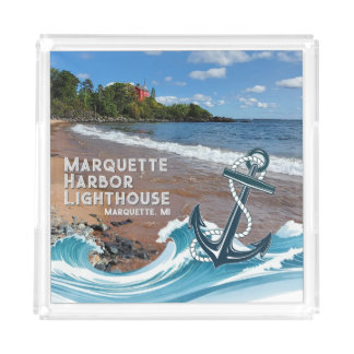 Marquette Harbor Lighthouse, Marquette, MI  Acrylic Tray