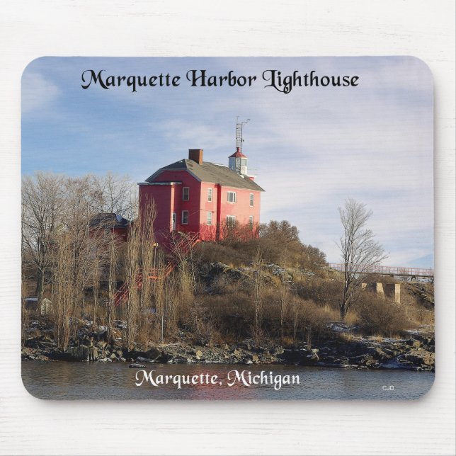 Marquette Harbor Lighthouse mousepad (Front)