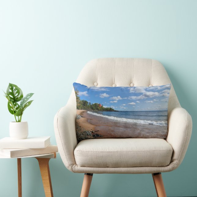 Marquette Harbor Lighthouse Pillow - Marquette, MI (Chair)