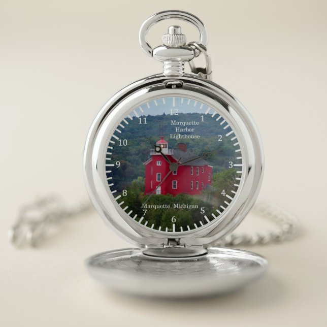 Marquette Harbor Lighthouse pocket watch (Inside)