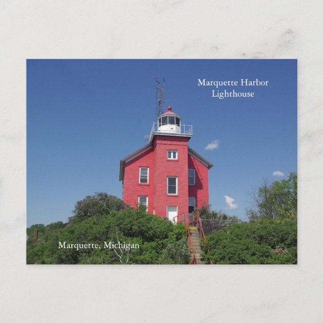 Marquette Harbor Lighthouse postcard (Front)