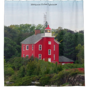 Marquette Harbor Lighthouse shower curtain